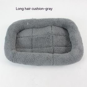 Teddy Bichon Cage Mat Small And Medium Dog Mat TeddyPomeranian Cotton Cushion (Option: Gray Long Hair-M Medium About 54X40CM)