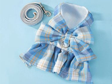 Dog Skirt Hand Holding Rope Small And Medium Pet Supplies (Option: Dual purpose glacier blue-S)