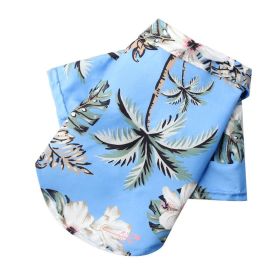 Small And Medium Dogs Beach Pineapple Shirt Hawaiian Pet Dog Cat Golden Retriever Spring And Summer Four Seasons Clothes (Option: Coconut Tree Shirt Sky Blue-5XL)