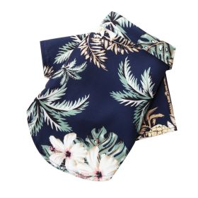 Small And Medium Dogs Beach Pineapple Shirt Hawaiian Pet Dog Cat Golden Retriever Spring And Summer Four Seasons Clothes (Option: Coconut Tree Shirt Black-XL)